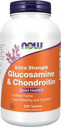 NOW Foods Supplements Glucosamine &amp Chondroitin Extra Strength Sulfate Forms 240 Tablets