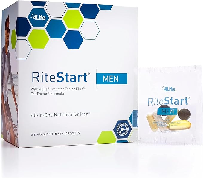 4Life RiteStart Men - Daily Nutritional Pack Supports Immune System Health - Daily Supplement Formula with Vitamin C D and Zinc - 30 Packets