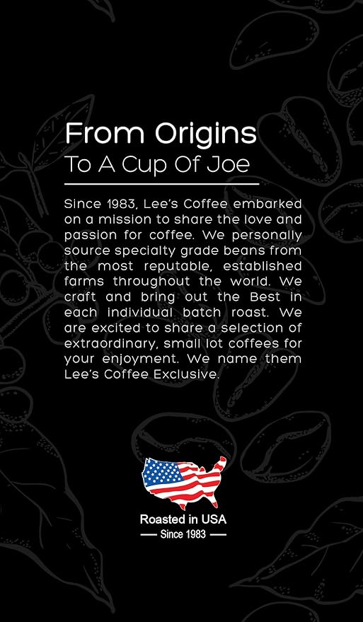 Lee's Coffee Exclusive Whole Bean Mexican Custepec SHG Superior Altura 12 Ounce