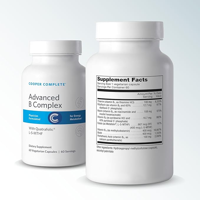 Advanced B Complex. 60 Vegetarian Capsules. Pack of 1. 60 Servings