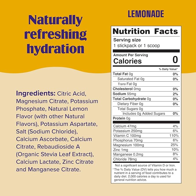 Ultima Replenisher Daily Electrolyte Powder Drink Mix – Sugar Free – Lemonade 30 Servings – Hydration Powder with 6 Key Electrolytes and Trace Minerals – Keto Friendly Vegan Non-GMO