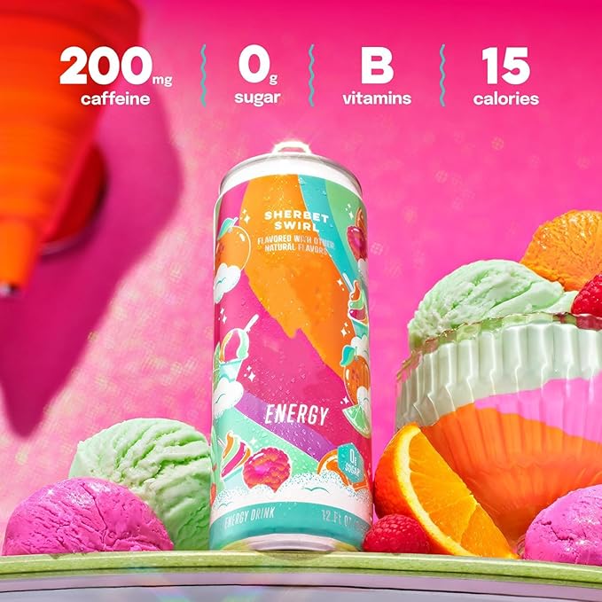 New Alani Energy Drinks Lime Slush Strawberry Sunrise Sherbet Swirl Variety Pack Sugar-Free Low-Calorie Energy Boost Drink 12 fl oz (Pack of 6) Repackaged By * Shadow Hunter*