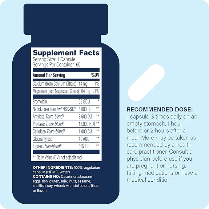 Enzyme Science Nattokinase Pro with NSK-SD - Organic Supplement - Best enzymes for Cardiovascular and Circulatory Support - Vegan and Kosher - 60 Capsules