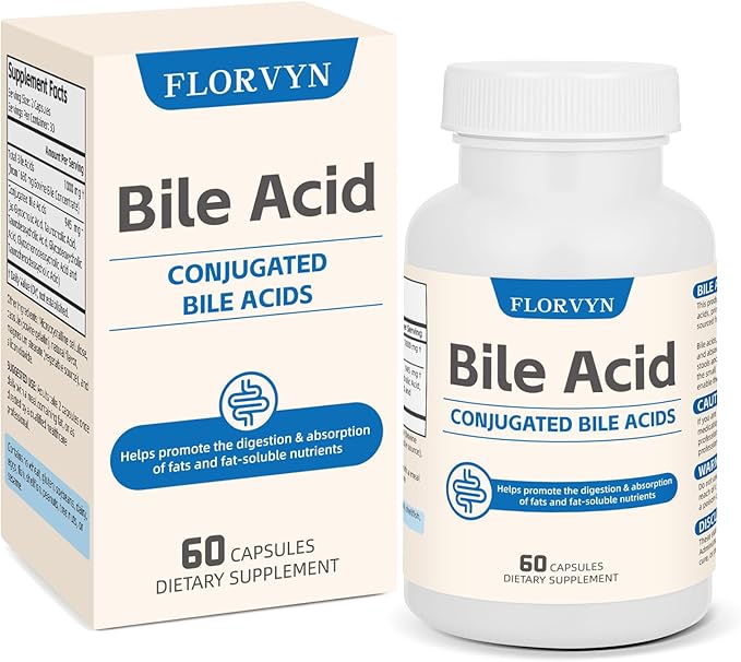 Conjugated Bile Acid Supplement 1000mg – Supports Fat Digestion &amp Absorption of Fats &amp Fat-Soluble Nutrients Gut Comfort &amp Nutrient Utilization 60 Capsules 30 Day Supply
