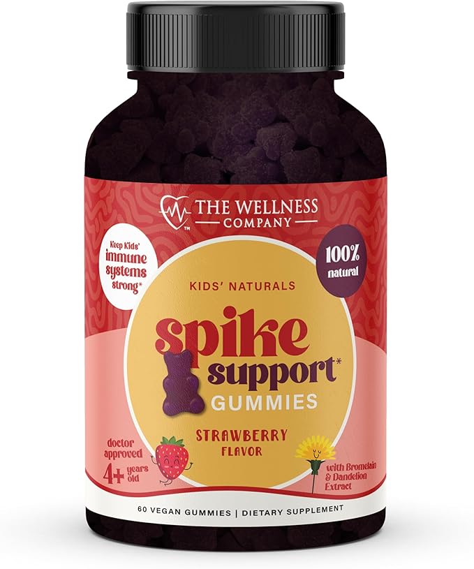 Kids Naturals Spike Support Gummies – Year-Round Wellness with Vitamin C D &amp Zinc | 60ct (1 Month Supply)