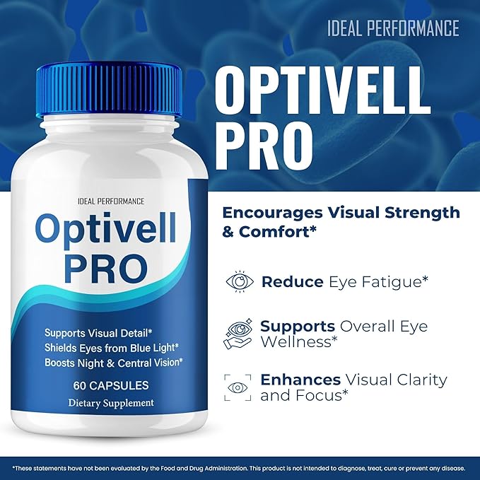 Optivell Eye Capsules Optivell Pills Supplement - Maximum Strength All Natural Visual Wellness and Crystal Clear View Advanced Formula Optivell Vision Support Reviews (2 Pack)