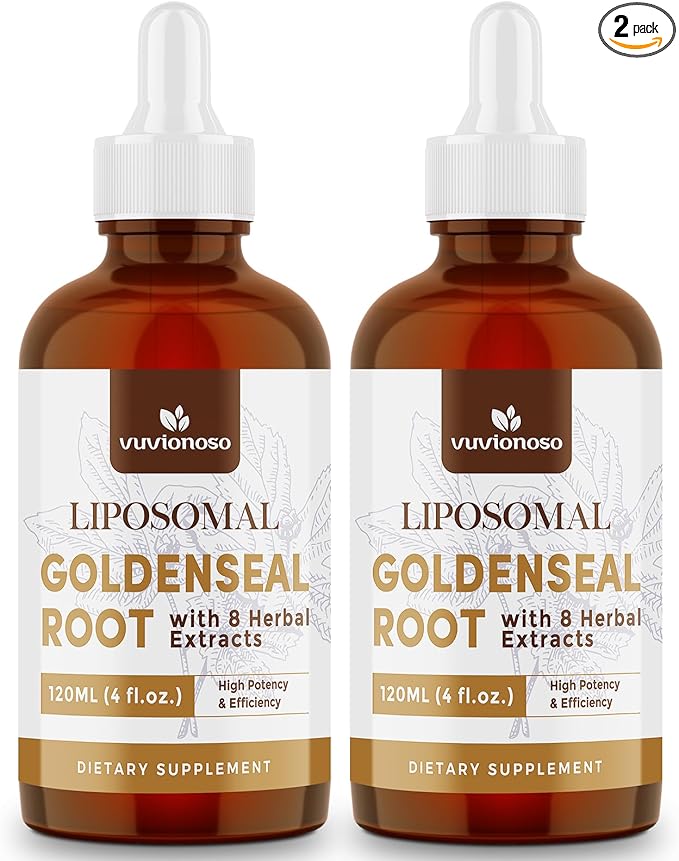 Golden Seal Tincture 3000mg - Goldenseal Root for Immune &amp Lung Care - Sugar-Free Vegan Fast Absorbing - Echinacea &amp Goldenseal Liquid Extract 120 mL (2 Pack)