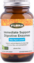 Flora - Enzyme Blend of Seven Vegetarian Enzymes Supports Optimal Digestion of Proteins Fast Carbs Fiber and Complex Sugars Provides Relief from Lactose Intolerance 60 Vegetarian Capsules