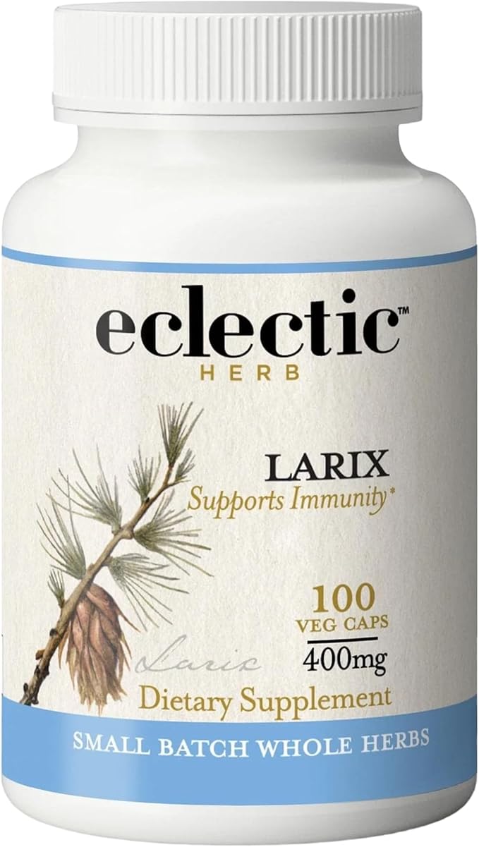 Eclectic Institute Raw Freeze-Dried Non-GMO Larix Capsules | Immune Respiratory and Ear Support | 100 CT (400 mg)