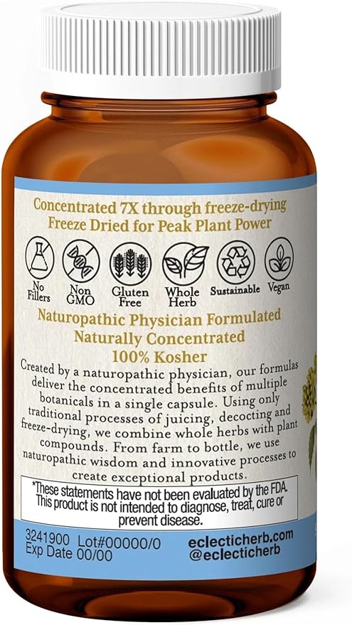 Eclectic Herb - Adrenal Support Capsules | Herbal Supplement | Rhodiola &amp Ashwagandha Supplements | Fatigue Support | Vegan Non-GMO Gluten-Free (45 CT | 400 mg)