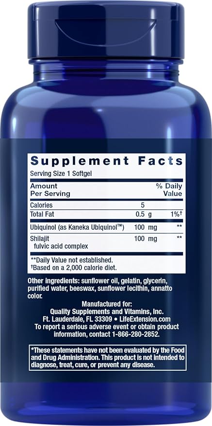 Life Extension COQ10 Super Ubiquinol 100mg 90 Count (Pack of 2) with Enhanced Mitochondrial Support