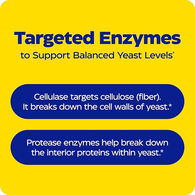 Enzymedica Candidase Capsules - Candida Support Supplement for Women &amp Men Balanced Yeast Level &amp Cleanse Support Gut &amp Mircobiome Health Support Enzyme Blend with Cellulase and Proteas
