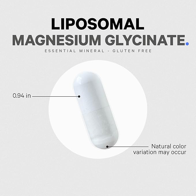 Codeage Liposomal Magnesium Glycinate Supplement 2-Month Supply Bisglycinate Magnesium Chelate Chelated Magnesium Mineral Pills BioPerine Black Pepper Vitamins Capsules Non-GMO Vegan 240 ct