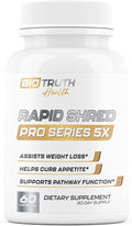 Rapid Shred Pro Series 5X | Supports GLP-1 Pathway Function | Weight Loss Pills for Women &amp Fat Burner for Men + Appetite Suppressant Supplement | 3rd Party Tested Formula - 60 Capsules