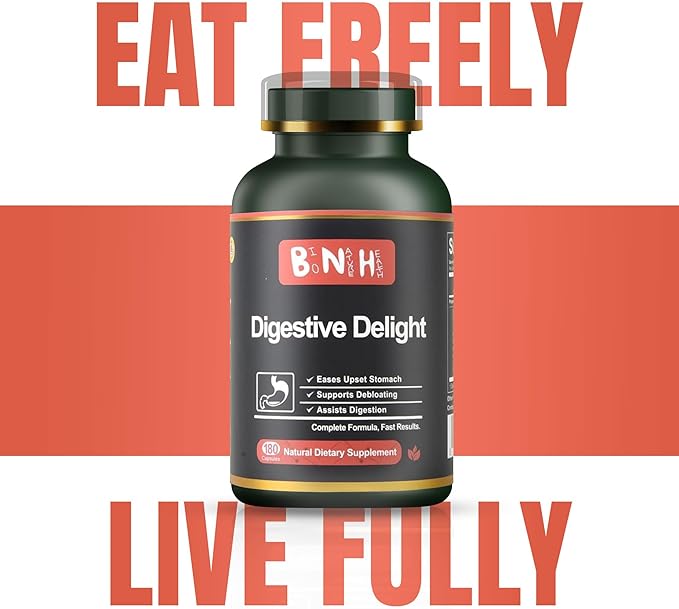 Digestive Delight - Balances Good &amp Bad Bacteria Naturally - Improved Nutrient Absorption - Microbiome - Excessive Gas - Bloating - Abdominal Pain &amp Discomfort - Gut Health - Probiotic Free -