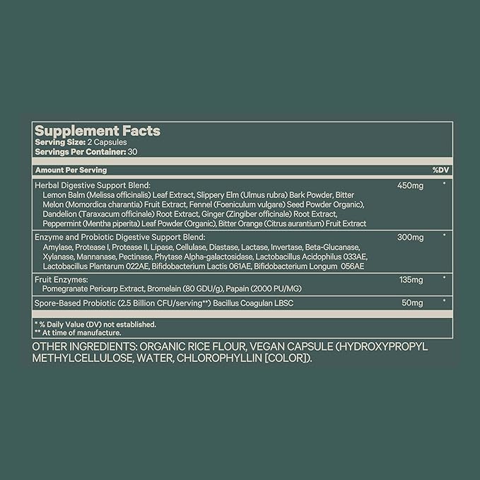 Juna Digestive Enzymes + Probiotic — 3-in-1 Daily Gut Support for Bloat Relief Smooth Digestion &amp Microbiome Balance | 15 Enzymes 5 Probiotics 8 Botanicals | Vegan 3rd-Party Tested | 60 Capsul