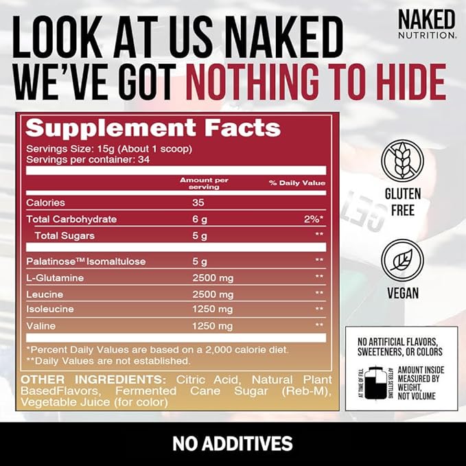 NAKED Strawberry Lemonade BCAAs + Cherry Lime Energy – 2:1:1 Amino Acids (34 Servings) &amp Clean Pre Workout (30 Servings) | Strength Endurance &amp Recovery