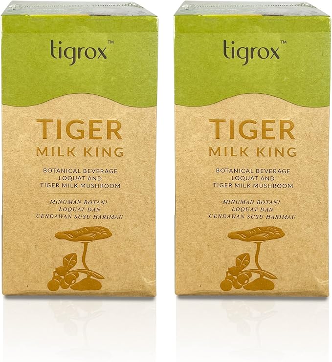 WELLOUS Tigrox Tiger Milk King Loquat Botanical Beverage for Cough Soothe Throat 20 Sachets/Box (Pack of 2)