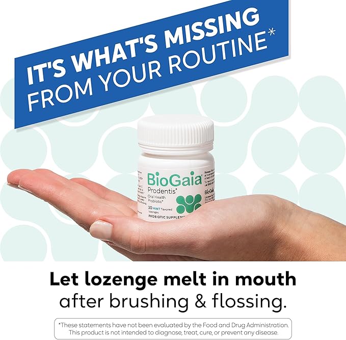 BioGaia Prodentis | Dental Probiotic Lozenges | Promotes Healthy Gums &amp Teeth | Defends Against Dental Problems | Replenishes Oral Microbiome | Improves Oral Health | Mint Flavor | Pack of 5