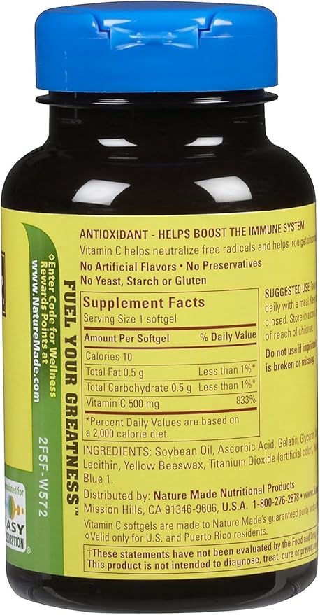Nature Made Vitamin C 500 Mg Softgels 60-Count - Pack of 2