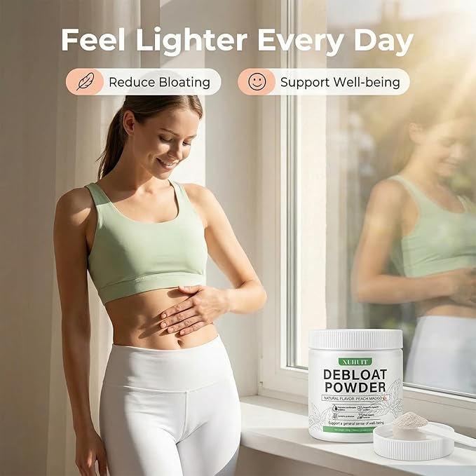 Digestive Support Powder for Occasional Bloating Relief with Vitamin C Dandelion Root &amp Horsetail Extract Natural Peach Mango Flavor Non-GMO 200g (7.05oz) for Women &amp Men (1)