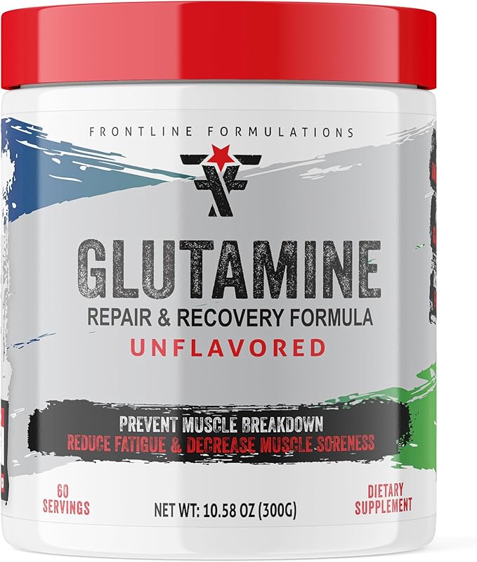 Glutamine Unflavored Essentials Train Harder Recover Faster Increase Endurance Veteren Owned and Operated (60 Servings Glutamine)