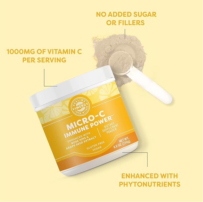 Vimergy Micro-C Immune Power TM *- 250g– 69 Servings – 2000mg/serving – Gentle Form – Antioxidant Phytonutrients – Immune &amp Nerve Support – Benefits Bone &amp Cartilage – Gluten-Free – Kosher – V
