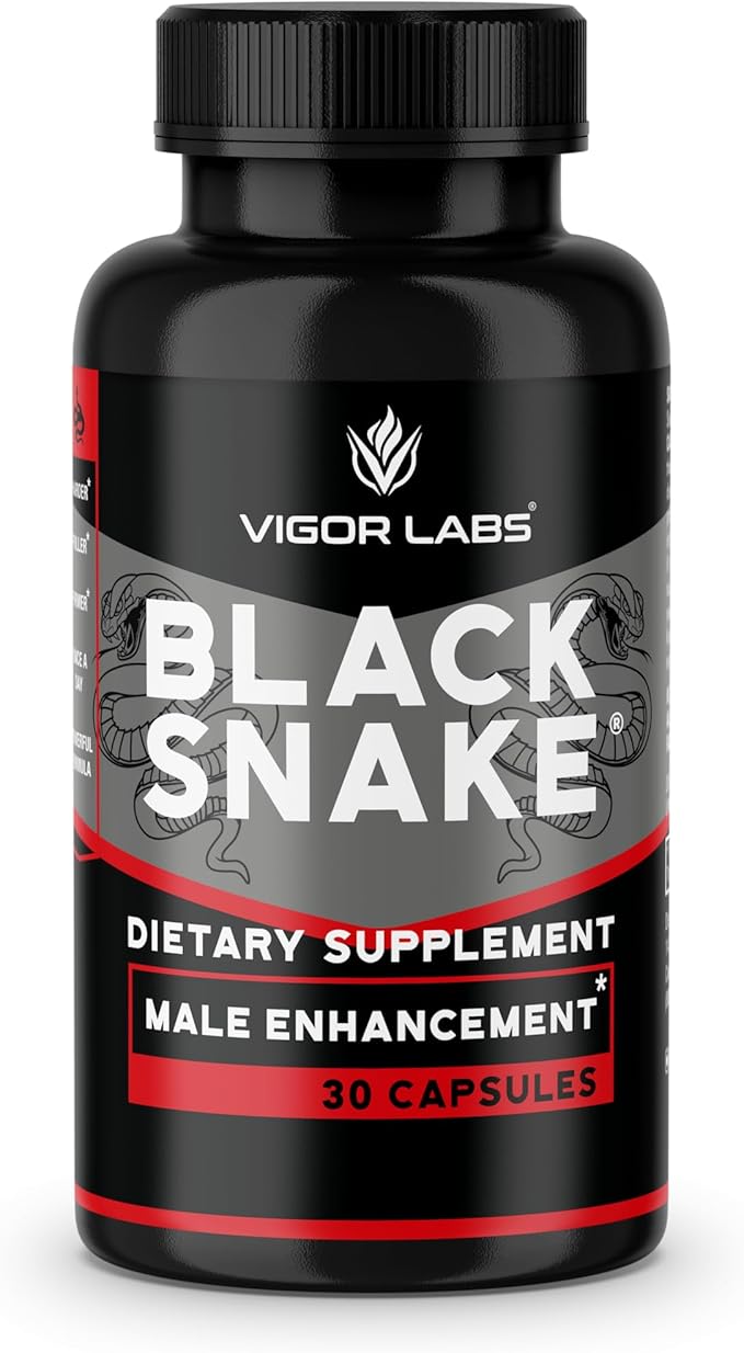 Black Snake by VIGOR LABS - Male Enhancement Capsules (30 Capsules) Boosts Blood Flow Size and Hardness. Powerful Proprietary Blend of Natural Ingredients. Made in The USA