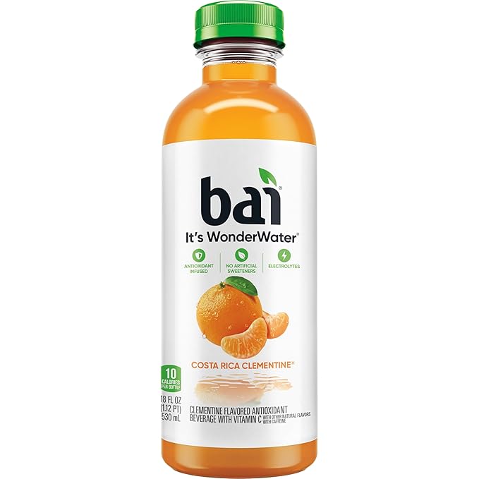 Bai Antioxidant Infused Water Beverage Costa Rica Clementine with Vitamin C and No Artificial Sweeteners 18 Fluid Ounce Bottle 12 Pack