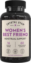 Crystal Star Women's Best Friend (60 Capsules) - Herbal Menstrual Relief Supplement for Help with Cramps &amp Bloating – Dong Quai Cramp Bark Hawthorne &amp Red Raspberry – Non-GMO