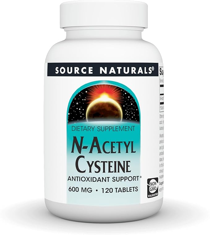 Source Naturals N-Acetyl Cysteine Antioxidant Support 600 mg Dietary Supplement that Supports Respiratory Health* - 120 Tablets
