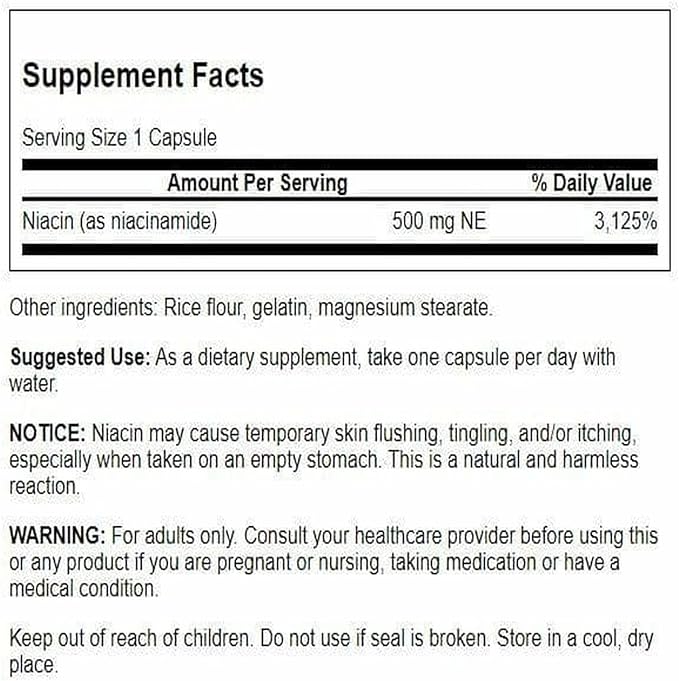 Swanson Niacinamide 500 mg 250 Caps (2 Pack)