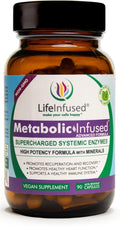Life Infused Metabolic Enzymes – Systemic Enzyme Supplement with Serrapeptase Nattokinase Bromelain &amp Protease Blend – 72 Trace Minerals – Immune &amp Circulation Support – Vegan Non-GMO – 90