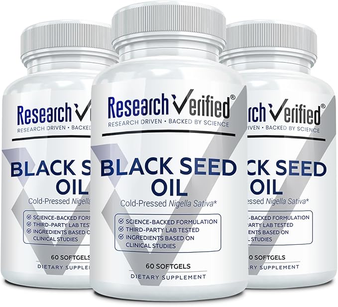 Research Verified Black Seed Oil - 90 Softgels - Boost Immunity Support Digestion Improve Respiratory Function - Cold-Pressed - 2% Thymoquinone (TQ)