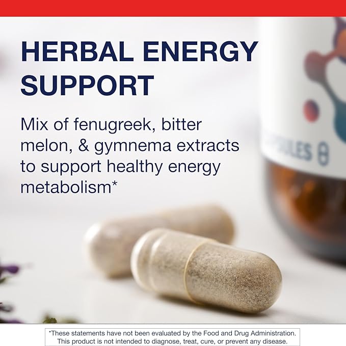 Metagenics Fenugreek Plus - Supports Healthy Metabolism* - Vegetarian Herbal Support - with Bitter Melon &amp Gymnema Extract - Non-GMO &amp Gluten-Free - 60 Capsules