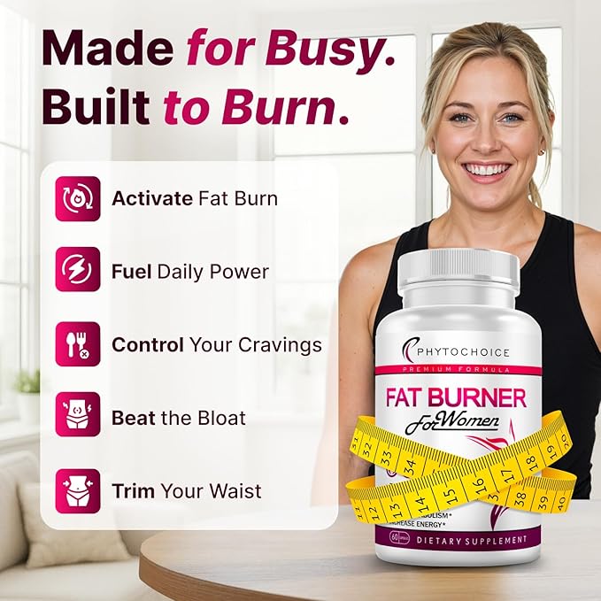 Belly Fat Burner for Women – Powerful Weight Loss Pills That Target Stubborn Belly &amp Thigh Fat – Thermogenic Metabolism Booster Appetite Suppressant &amp Bloating Relief – Advanced Slimming Form