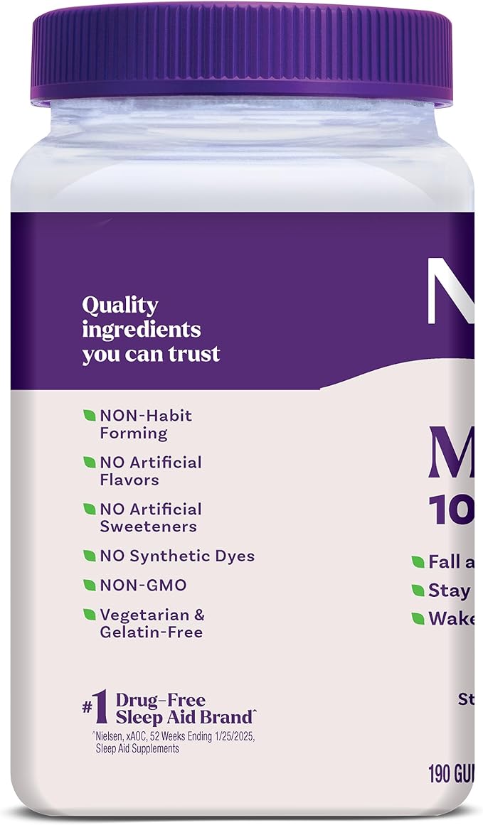 Natrol Melatonin Gummies Sleep Support 190 Strawberry-Flavored Adult Melatonin Gummies 10 mg Sleep Aids for Adults