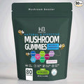 Organic Ashwagandha &amp Lions Mane Mushroom Gummies - Reishi Cordyceps Turkey Tail Maitake Shitake &amp Chaga Immune Support &amp defense Brain Boost Vegan All-in-One Superfood supplement