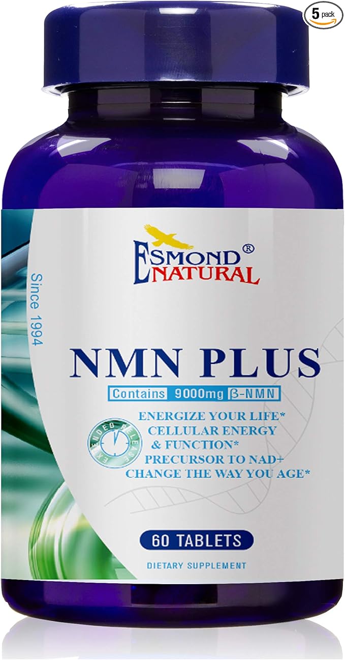 (5 Pack) Esmond Natural: NMN Plus (Changes The Way You Age 300mg NMN+30mg Trans Resveratrol Total 9000mg Beta-NMN) GMP Natural Product Assn Certified Made in USA - 330mg 300 Tablets