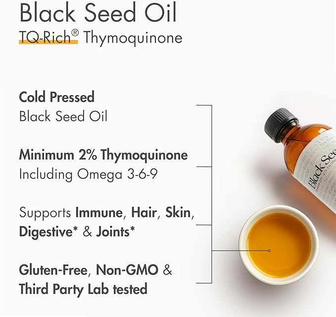 adalin Black Seed Oil Organic Cold Pressed 8.4 fl oz with Travel Size Oil of Oregano 0.34 fl oz | Black Cumin Seed | Nigella Sativa | High Thymoquinone &amp Carvacrol | Glass Bottle | Gluten Free