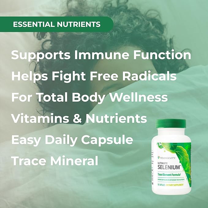 Youngevity Ultimate Selenium + Cofactors - Essential Mineral Supplement for Immune Support Antioxidant Defense Thyroid Function and Cellular Health (I-selenomethionine) - (90 Capsules)
