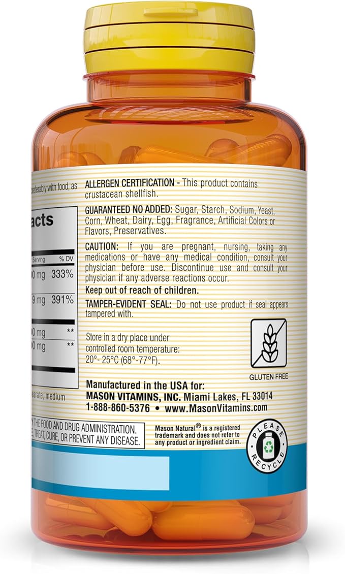 MASON NATURAL Ultimate Joint Support Bundle Glucosamine &amp Fish Oil + Glucosamine Complex with MSM 90 Softgels + 90 Capsules