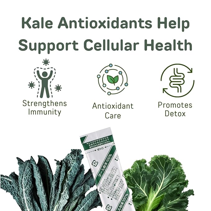 山本漢方製薬株式会社 YAMAKAN Natural Kale Powder for Smoothies&amp Drinks Kale Green Juice Powder Kale Drink with Fiber for Daily Energy Digestive Gut Health&amp Immune System Vegan from Japan 44 Count