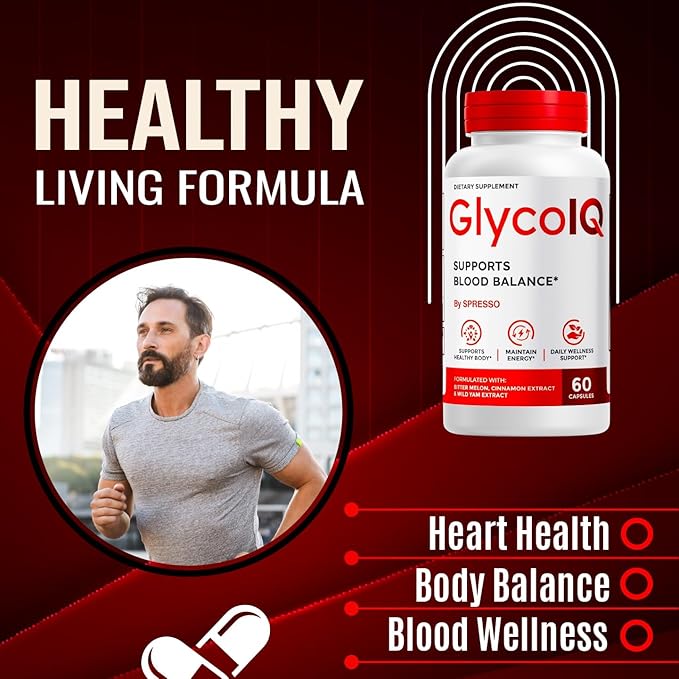 (1 Pack) GlycoIQ Capsules All Natural Glyco IQ Support Supplement Pills with Premium Ingredients Advanced GlycoIQ Maximum Strength Formula for Healthy Circulation &amp Balanced Levels (60 Capsules)
