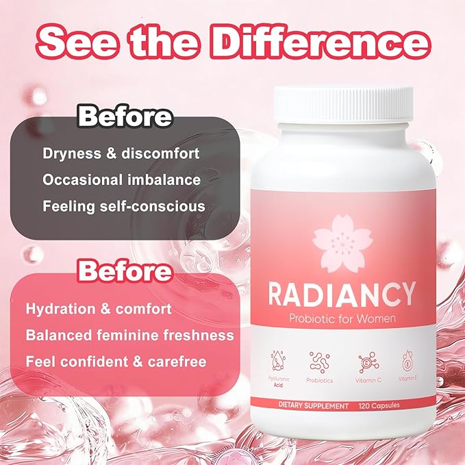 Vaginal Probiotic for Women Vaginal Health - Vaginal Dryness &amp Ph Balance with Lactobacillus Strains Cherry Blossom Extract Hyaluronic Acid Vitamin C - 120 Count