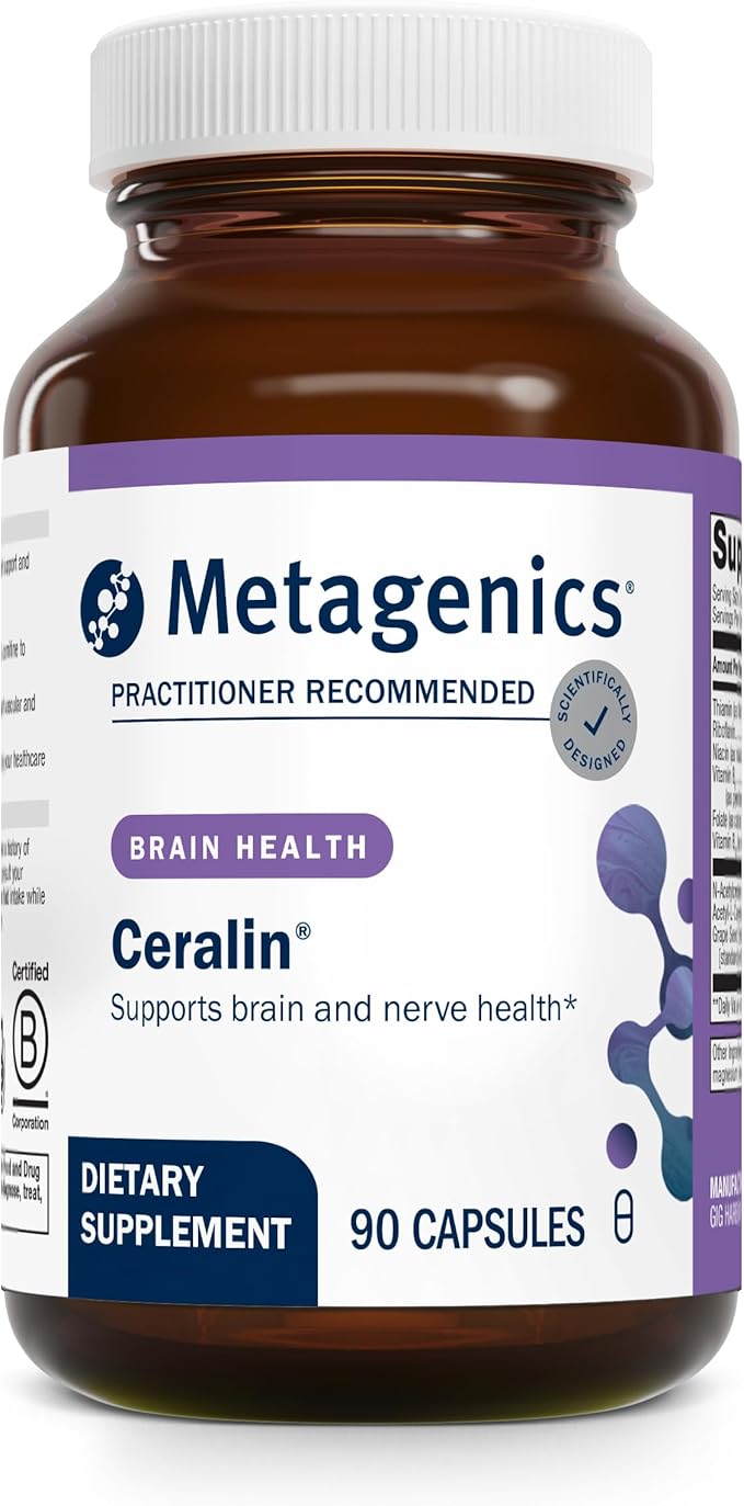 Metagenics Ceralin Forte - Comprehensive Brain Health &amp Energy Metabolism Support* - with B Vitamins Acetyl-L-Carnitine N-Acetylcysteine &amp Niacin - Non-GMO Gluten-Free - 90 Capsules