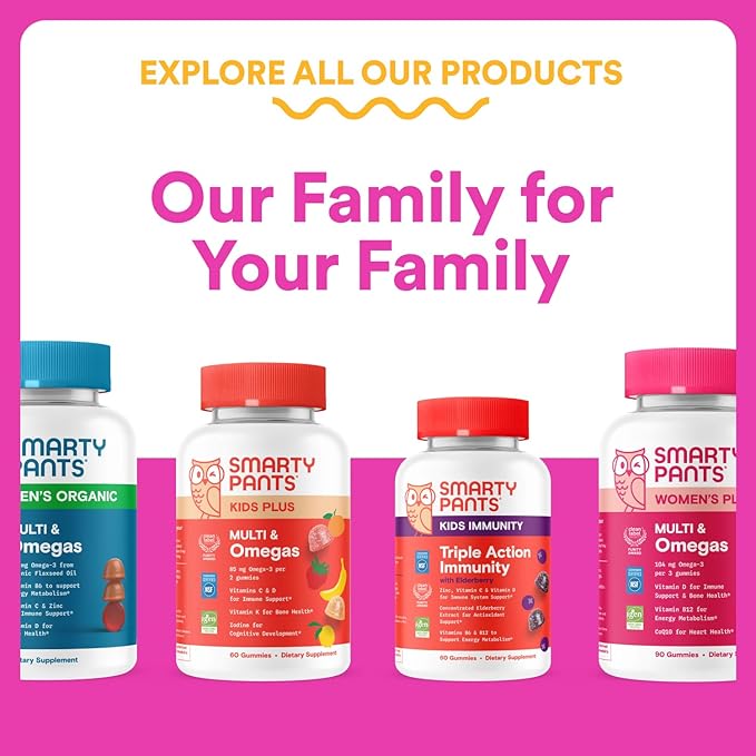 SmartyPants Teen Girl Multivitamin Gummies Omega 3 (DHA/EPA) Vitamin C D3 B12 Vitamin A K &amp Zinc Biotin to Support Hair Skin &amp Nails Gluten Free 60 Count (30 Day Supply)