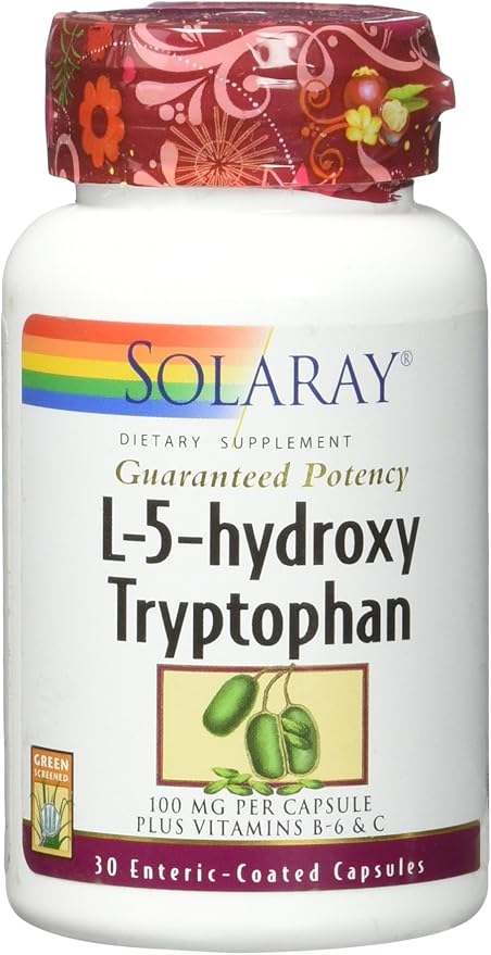 Solaray Guaranteed Potency L-5-HTP + B 6 &amp C 100 mg Capsules 30 Count
