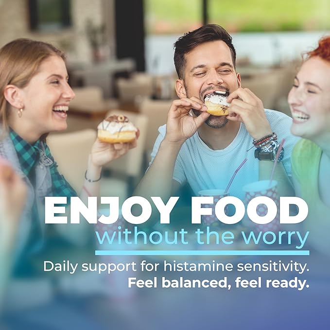 DAO Supplements Histamine Blocker – DAO Enzyme + Diamine Oxidase &amp Vitamin C for Gut Health &amp Food Support – 60 Servings - 1 Capsule Before Meals for Histamine Intolerance