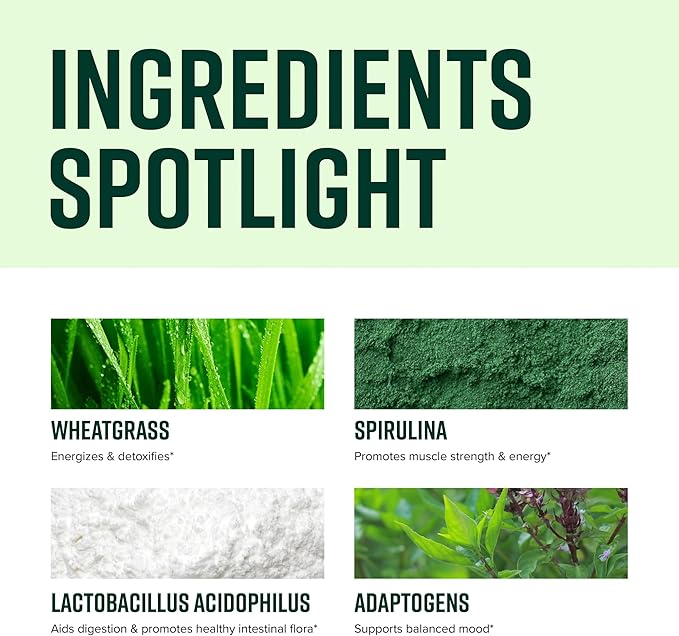 Vibrant Health Green Vibrance Includes 65 Plant-Based Superfoods 25 Billion Probiotics Fiber Adaptogens &amp Enzymes 30 Servings